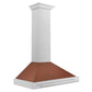 ZLINE 36 in. Convertible Fingerprint Resistant DuraSnow® Stainless Steel Range Hood with Copper Shell and Stainless Steel Handle (KB4SNX-C-36)