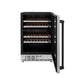 ZLINE Autograph Edition 24 in. Monument Dual Zone 44-Bottle Wine Cooler in Stainless Steel with Matte Black Accents (RWVZ-UD-24-MB)