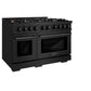 ZLINE 48 in. 6.7 cu. ft. Select Double Oven Dual Fuel Range in Black Stainless Steel with 8 Brass Burners (HDRB-BR-48)