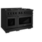 ZLINE 48 in. 6.7 cu. ft. Select Double Oven Dual Fuel Range with 8 Burner Gas Cooktop in Black Stainless Steel (HDRB-48)