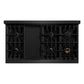 ZLINE 48 in. 6.7 cu. ft. Select Double Oven Dual Fuel Range with 8 Burner Gas Cooktop in Black Stainless Steel (HDRB-48)