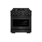 ZLINE 30 in. 4.2 cu. ft. Select Gas Range with 4 Burner Cooktop and Convection Gas Oven in Black Stainless Steel (HGRB-30)