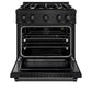 ZLINE 30 in. 4.2 cu. ft. Select Gas Range with 4 Burner Cooktop and Convection Gas Oven in Black Stainless Steel (HGRB-30)