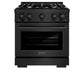 ZLINE 30 in. 4.2 cu. ft. Select Gas Range with 4 Burner Cooktop and Convection Gas Oven in Black Stainless Steel (HGRB-30)
