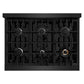 ZLINE 36 in. 5.2 cu. ft. Select Gas Range with 6 Burner Cooktop and Convection Gas Oven in Black Stainless Steel (HGRB-36)