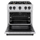 ZLINE Autograph Edition 30 in. 4.2 cu. ft. Select Dual Fuel Range with 4 Burner Gas Cooktop and Electric Convection Oven in DuraSnow® Stainless Steel with Matte Black Accents (HDRSZ-30-MB)