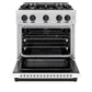ZLINE Autograph Edition 30 in. 4.2 cu. ft. Select Gas Range with 4 Burner Cooktop and Convection Gas Oven in DuraSnow® Stainless Steel with White Matte Door and Matte Black Accents (HGRSZ-WM-30-MB)