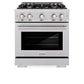 ZLINE 30 in. 4.2 cu. ft. Select Dual Fuel Range with Gas Cooktop and Electric Convection Oven in Stainless Steel with 4 Brass Burners (HDR-BR-30)
