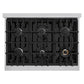 ZLINE 36 in. 5.2 cu. ft. Select Dual Fuel Range with 6 Burner Gas Cooktop and Electric Convection Oven in Stainless Steel (HDR36)