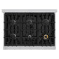ZLINE 36 in. 5.2 cu. ft. Select Dual Fuel Range with 6 Burner Gas Cooktop and Electric Convection Oven in Stainless Steel with White Matte Door (HDR-WM-36)