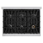 ZLINE 36 in. 5.2 cu. ft. Select Gas Range with 6 Burner Cooktop and Convection Gas Oven in Stainless Steel with White Matte Door (HGR-WM-36)