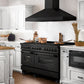 ZLINE 60 in. 7.4 cu. ft. Legacy Dual Fuel Range with 9 Burner Gas Cooktop and 2 Electric Convection Ovens in Black Stainless Steel (RAB-60)