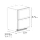 ZLINE 24 in. Touchstone 168 Can Outdoor-Rated Dual Refrigerator Drawer with Panel-Ready Doors (RDSPO-24)