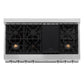 ZLINE 48 in. Legacy Gas Rangetop with 6 Brass Burners and Porcelain Cooktop in Stainless Steel (RT-BR-48)