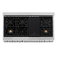 ZLINE 48 in. Legacy Gas Rangetop with 6 Brass Burners and Porcelain Cooktop in DuraSnow® Stainless Steel (RTS-BR-48)