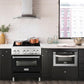 ZLINE 30 in. 4.0 cu. ft. Legacy Dual Fuel Range with 4 Burner Gas Cooktop and Electric Convection Oven in Stainless Steel and Black Matte Door (RA-BLM-30)