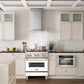 ZLINE Autograph Edition 30 in. 4.0 cu. ft. Legacy Dual Fuel Range with 4 Burner Gas Cooktop and Electric Convection Oven in DuraSnow® Stainless Steel with White Matte Door and Polished Gold Accents (RASZ-WM-30-G)