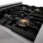 ZLINE Autograph Edition 30 in. Legacy Gas Rangetop with 4 Burners and Porcelain Cooktop in DuraSnow® Stainless Steel with Polished Gold Accents (RTSZ-30-G)