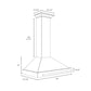 ZLINE 36 in. Convertible Stainless Steel Range Hood with Copper Shell and Stainless Steel Handle (KB4STX-C-36)