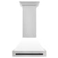 ZLINE Autograph Edition 30 in. Fingerprint Resistant Stainless Steel Range Hood with White Matte Shell and Handle (8654SNZ-WM30)