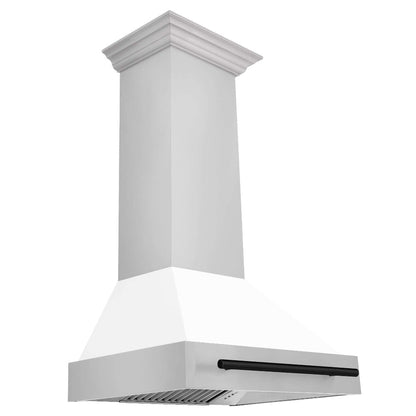 ZLINE Autograph Edition 30 in. Stainless Steel Range Hood with White Matte Shell and Handle (8654STZ-WM30)