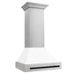 ZLINE Autograph Edition 30 in. Fingerprint Resistant Stainless Steel Range Hood with White Matte Shell and Handle (8654SNZ-WM30)