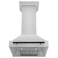 ZLINE Autograph Edition 30 in. Kitchen Package with Stainless Steel Dual Fuel Range, Range Hood, Dishwasher, and Refrigerator with External Water Dispenser with Matte Black Accents (4AKPR-RARHDWM30-MB)