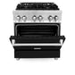 ZLINE 30 in. 4.0 cu. ft. Legacy Dual Fuel Range with 4 Burner Gas Cooktop and Electric Convection Oven in Stainless Steel and Black Matte Door (RA-BLM-30)