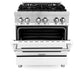 ZLINE 30 in. 4.0 cu. ft. Legacy Dual Fuel Range with 4 Burner Gas Cooktop and Electric Convection Oven in Stainless Steel and White Matte Door (RA-WM-30)