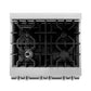 ZLINE 30 in. 4.0 cu. ft. Legacy Dual Fuel Range with 4 Burner Gas Cooktop and Electric Convection Oven in Stainless Steel and Blue Matte Door (RA-BM-30)