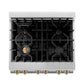 ZLINE Autograph Edition 30 in. Kitchen Package with Stainless Steel Dual Fuel Range and Range Hood with Champagne Bronze Accents (3AKP-RARHDWM30-CB)