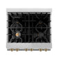ZLINE Autograph Edition 30 in. Kitchen Package with Stainless Steel Dual Fuel Range and Range Hood with Champagne Bronze Accents (2AKP-RARH30-CB)
