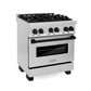 ZLINE Autograph Edition 30 in. Kitchen Package with Stainless Steel Dual Fuel Range and Range Hood with Matte Black Accents (2AKP-RARH30-MB)