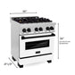 ZLINE Autograph Edition 30 in. Kitchen Package with Stainless Steel Dual Fuel Range with White Matte Door and Range Hood with Matte Black Accents (2AKP-RAWMRH30-MB)
