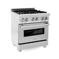 ZLINE 30 in. 4.0 cu. ft. Legacy Dual Fuel Range with 4 Burner Gas Cooktop and Electric Convection Oven in DuraSnow® Stainless Steel (RAS-SN-30)