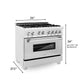 ZLINE 36 in. 4.6 cu. ft. Legacy Dual Fuel Range with 6 Burner Gas Cooktop and Electric Convection Oven in DuraSnow® Stainless Steel (RAS-SN-36)