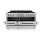 ZLINE 60 in. 7.4 cu. ft. Legacy Dual Fuel Range with 9 Burner Gas Cooktop and 2 Electric Convection Ovens in DuraSnow® Stainless Steel (RAS-SN-60)