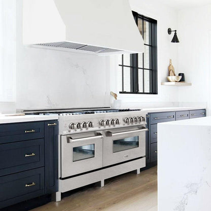 ZLINE 60 in. 7.4 cu. ft. Legacy Dual Fuel Range with 9 Burner Gas Cooktop and 2 Electric Convection Ovens in DuraSnow® Stainless Steel (RAS-SN-60)