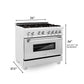 ZLINE 36 in. 4.6 cu. ft. Legacy Dual Fuel Range with Gas Cooktop and Electric Convection Oven in DuraSnow® Stainless Steel with 6 Brass Burners (RAS-SN-BR-36)
