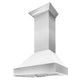 ZLINE 36 in. Kitchen Package with DuraSnow® Stainless Steel Dual Fuel Range with White Matte Door and Convertible Vent Range Hood (2KP-RASWMRH36)