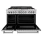 ZLINE 48 in. 6.0 cu. ft. Legacy Dual Fuel Range with Gas Cooktop and 2 Electric Ovens in DuraSnow® Stainless Steel with Brass Burners (RAS-SN-BR-48)