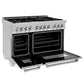 ZLINE 48 in. 6.0 cu. ft. Legacy Dual Fuel Range with Gas Cooktop and 2 Electric Ovens in DuraSnow® Stainless Steel with Brass Burners (RAS-SN-BR-48)